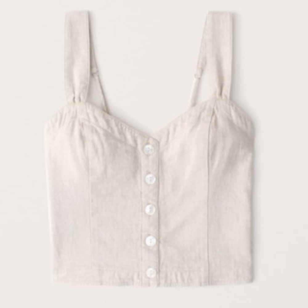 Abercrombie & Fitch Pleated Wide Strap Button-Through Cami SZ S